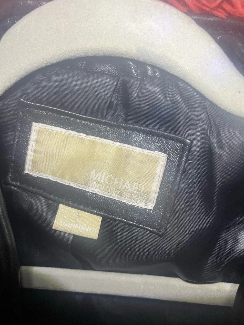Michael Kors Genuine Leather Moto Jacket - Women Size Large